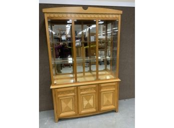 Inlaid 2 Piece Maple China Closet With Great Detail