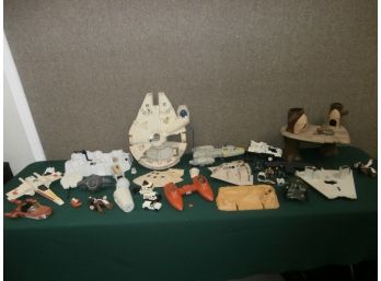 Mixed Lot Of Vintage Toys As Found Including Star Wars Millennium Falcon, Twin Pod Cloud Car And More