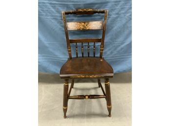 Hitchcock Flowered Stenciled Maple Side Chair