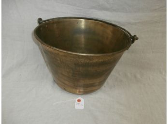 Signed Miller And Company Brass Pail Bucket With Wrought Iron Handle