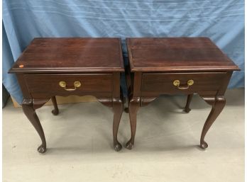 Pair Of Mahogany 1 Drawer Chippendale Side Tables