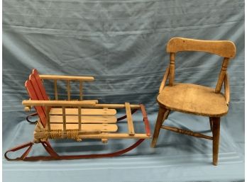 Childs Chair And Sled