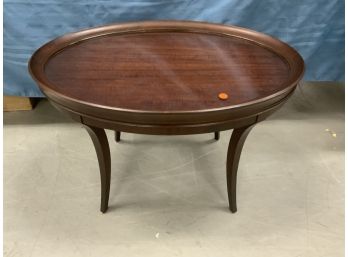Oval Mahogany Coffee Table With Lift Top Tray