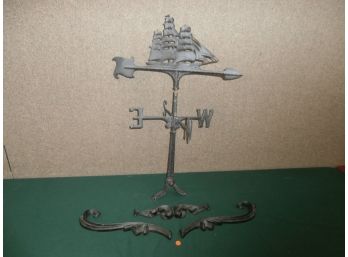 Cast Tall Ship With Arrow Weather Vane