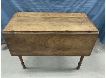 Antique Drop Leaf Table With Hand Turned Feet