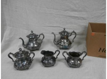 5 Piece Pooles Silver Co. Taunton, MA Silver-plated Tea Or Coffee Service #931