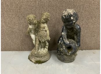 Two Cement Figures
