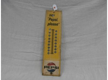 'Say Pepsi Please' Metal Sign Thermometer M-165 Made In The U.S.A. Scioto Sign Kenton, O.