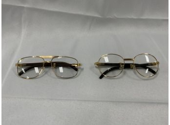 Pair Of CARTIER Glasses With Wooden Frames