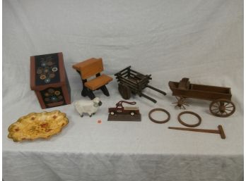 Country Home Decor Including Contemporary Chestnut Creek Cast Iron Truck Shaped Nut Cracker, Doll Sized Carts