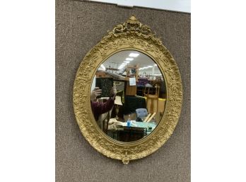 Antique Gold Ornate Oval Mirror