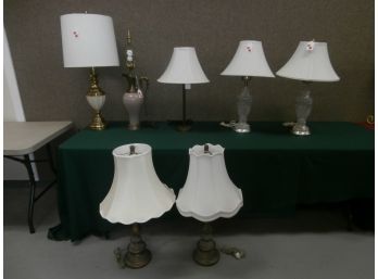 7 Lamps Including 1 Signed Brass Stiffel, 1 Chapman Dated C1991, Etc.