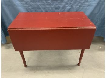 Antique Drop Leaf Table Painted Red