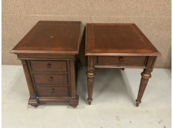 2 Thomasville Side Tables With Matching Inlaid Tops