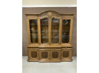 Karges Two Piece Carved China Closet