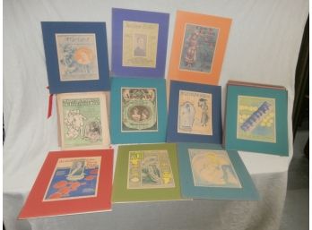 Large Grouping Of Vintage Sheet Music Covers Some Loose Some Matted
