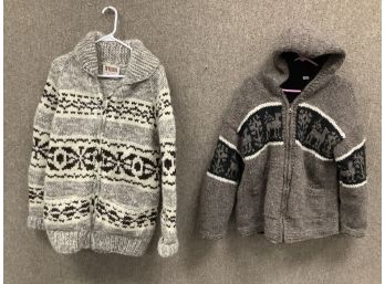 2 Wool Zip Up Sweaters Including Tuak
