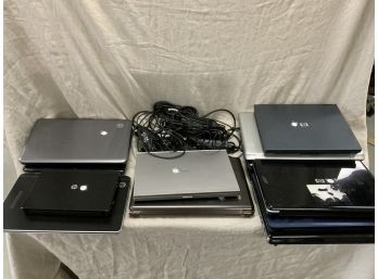 13 HP Laptops And 6 Power Cords, As Is