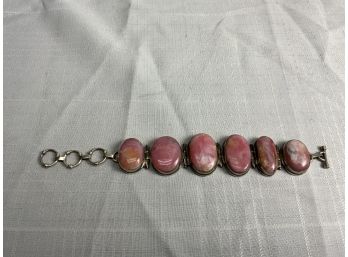 Sterling Bracelet With Pink Stone 70.4g