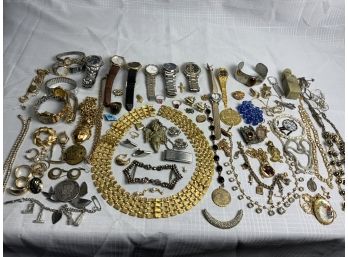Costume Jewelry Lot Including Watches And Assorted Jewelry
