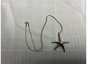 Tiffany And Co. PERETTI Starfish Necklace And Pendant, Sterling  6.3 Grams