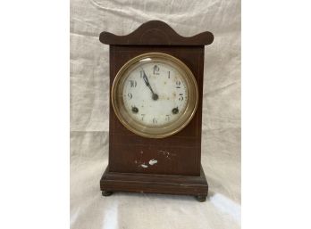 Waterbury Inlaid Mantle Clock, No Key No Pendulum