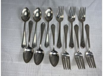 12 Pieces Of Sterling Silver Flatware 11.8ozt