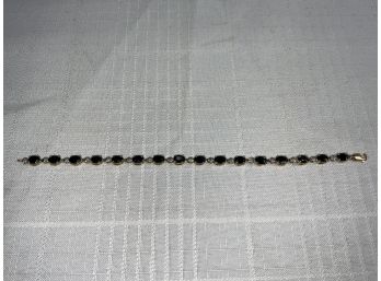 10k Diamond And Sapphire Tennis Bracelet 6.3g