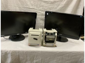 2 Flat Screen Monitors And 2 Printers