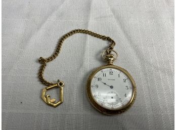 Antique Waltham 17 Jewel Pocket Watch Gold Filled With Watch Fob
