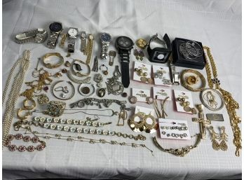 Assorted Costume Jewelry And Watches