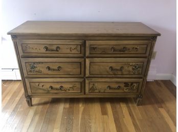 Painted 6 Drawer Chest With Matching Twin Head Board