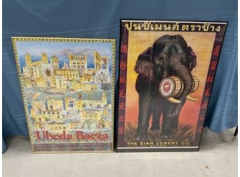 2 Posters Including The Siam Cement Co. Elephant And UBeda Baeza