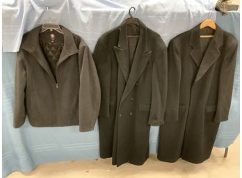 3 Wool Coats Including Chaps, Halifax, And Custom Made