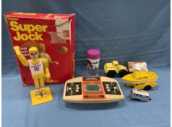 Vintage Toy Lot Including Super Jock With Original Box Coleco Football And Osmands Thermos