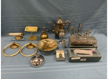 Brass And Silver Plate Lot