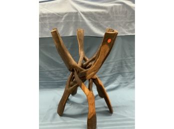 Carved Wooden Branch Plant Stand