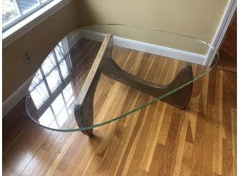 Isamu Noguchi Style Glass Top Coffee Table