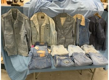 Vintage Denim Grouping With Jackets And Pants