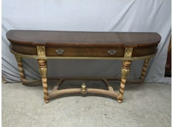 Long One Drawer Console/ Hall Table With Ornate Feet