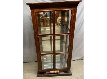Art Deco Style Curio/ China Cabinet With Mirrored Back And Glass Shelves