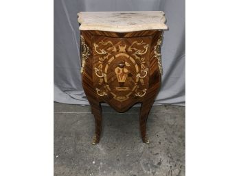 Small Marble Top Inlaid 3 Drawer Bombay Style Chest