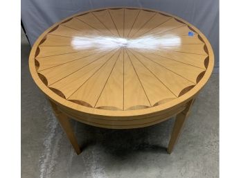 Inlaid Round Table With A Pinwheel Design