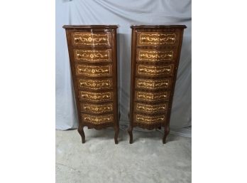 Pair Of 7 Drawer Lingerie Chests With Great Inlay Work