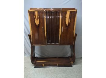 Art Deco Style 2 Door Cabinet With Mirrored Back