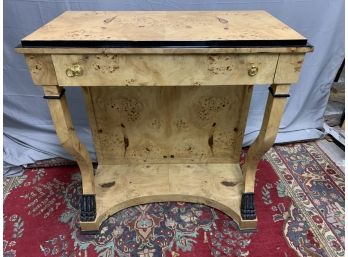 Burled Hall Table Or Small Server With Paw Feet