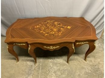 Inlaid Coffee Table With Gold Accents