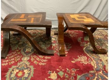 2 Bentwood Inlaid Side Tables