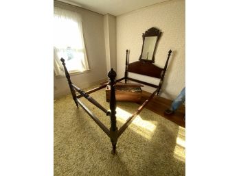 Furniture Lot Including Mahogany Bed With Acorn Finials And Reeded Columns And More
