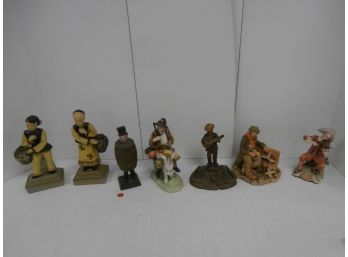 Figural Lot Including A Pipe Rest, Man In A Barrell Cigarette Holder, Etc